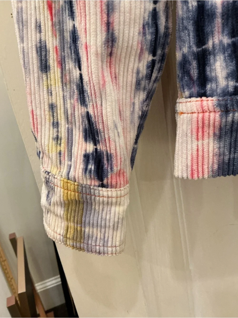 Perte D'ego Multicolor Shibori Corduroy Trucker Jacket XS